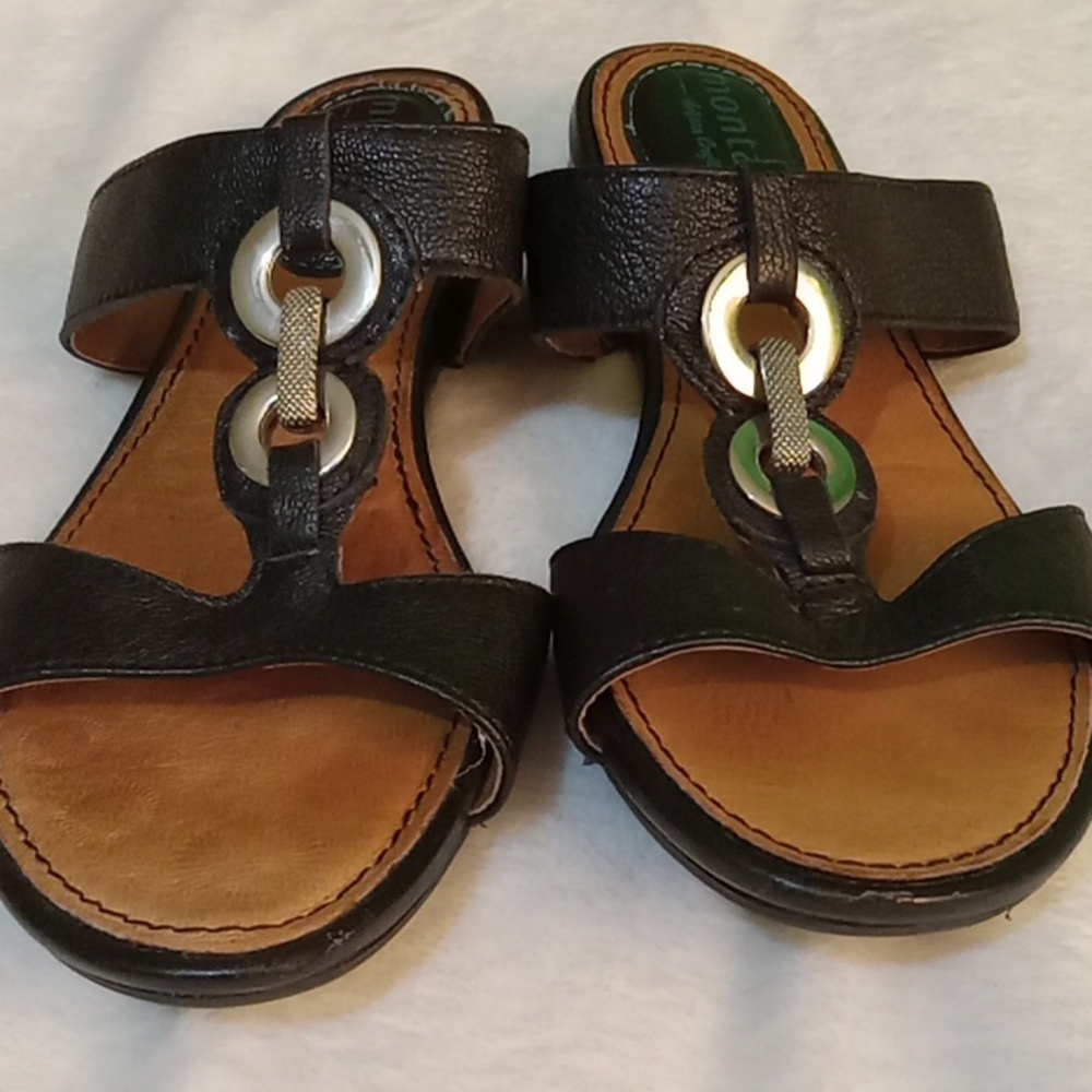 Montana Artisan Crafted Black Leather Women's Sandals, 8.5